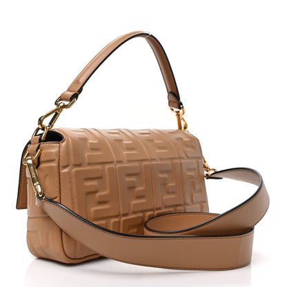 Fendi Nappa FF 1974 Embossed Baguette Miele Scuro 2 of 6