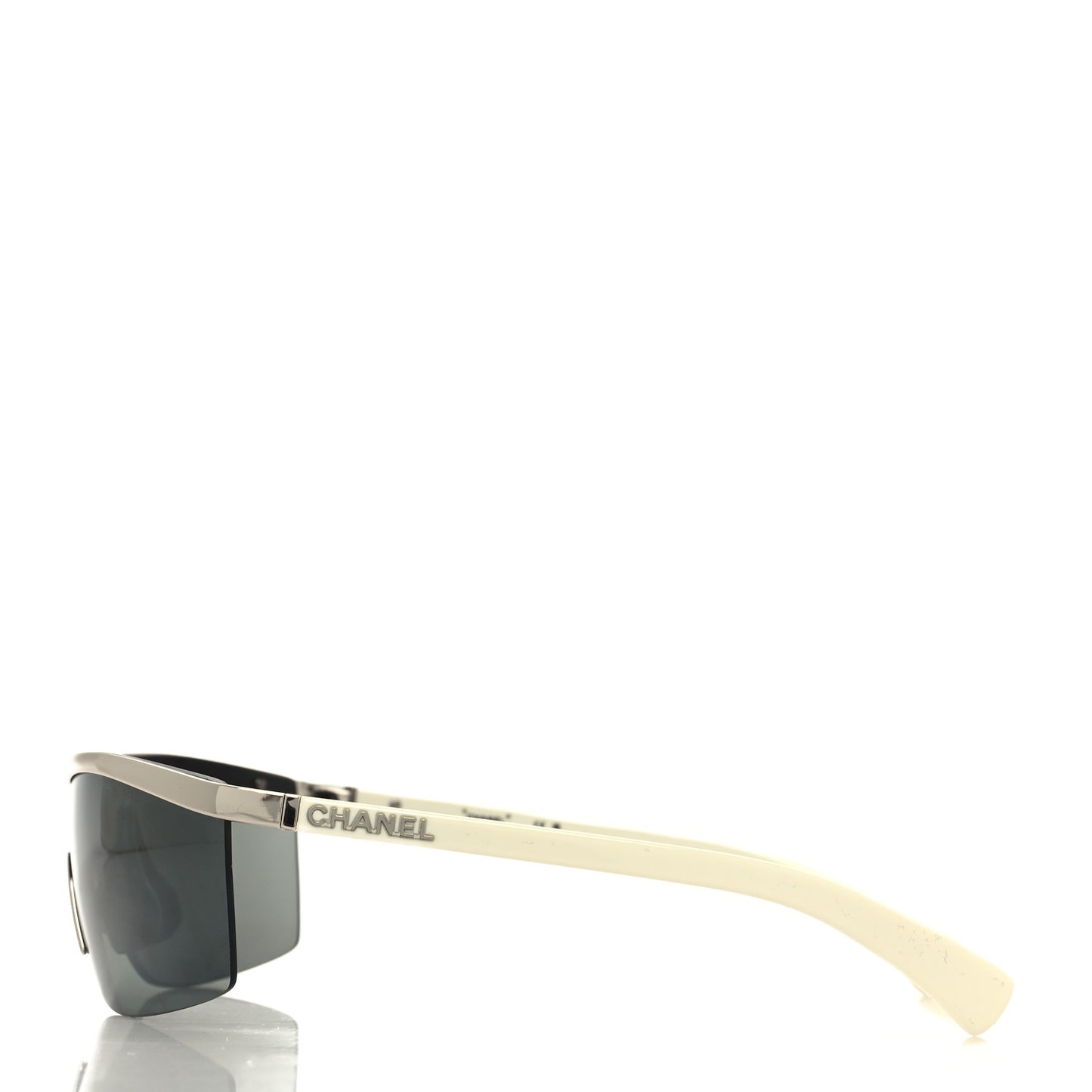Acetate Shield Sunglasses 71474 Silver White
