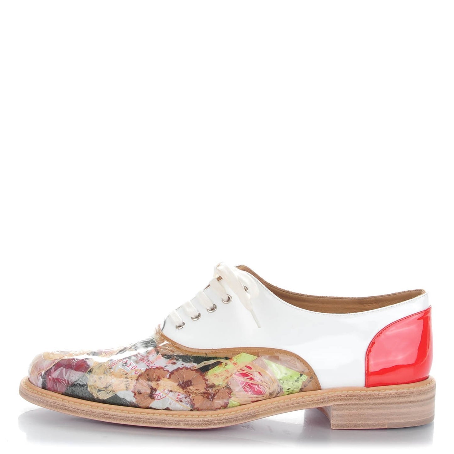 Vinyl Patent Calfskin Havana Trash Mens Flat Oxfords 42.5 Multicolor