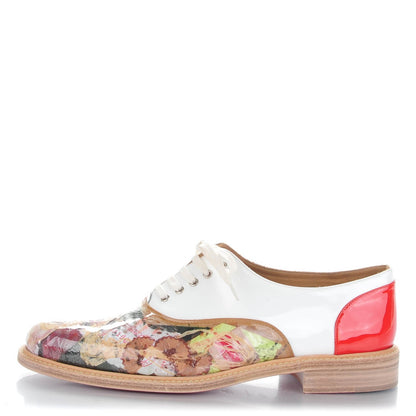 Christian Louboutin Vinyl Patent Calfskin Havana Trash Mens Flat Oxfords 42.5 Multicolor 1 of 8