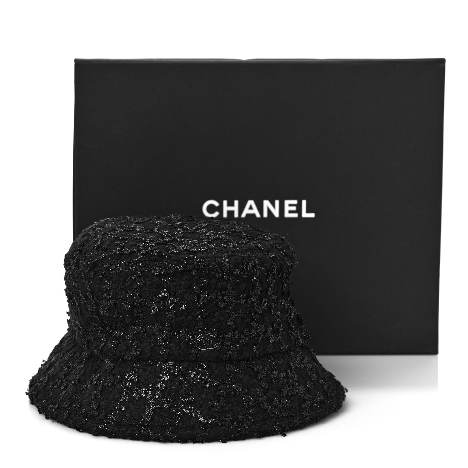 Chanel Tweed Bucket Hat M Black 7 of 7