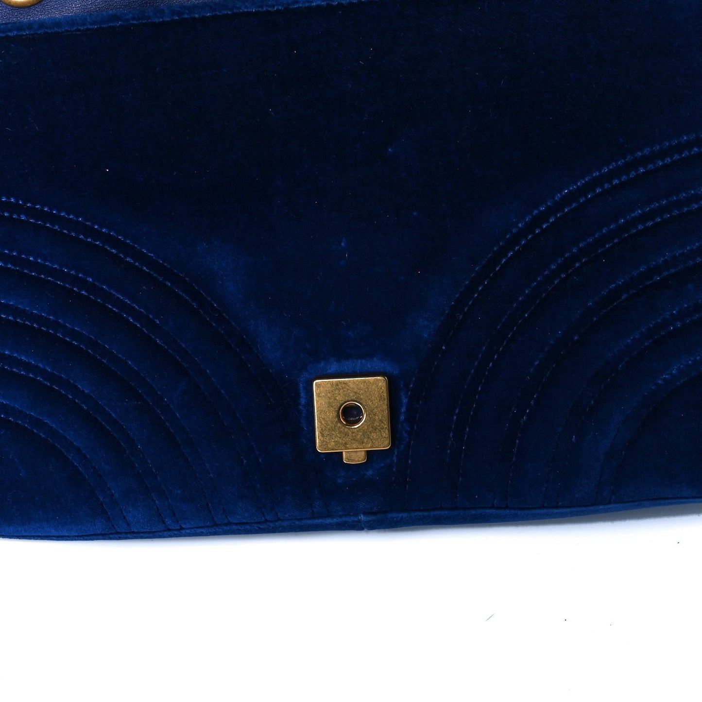 Velvet Matelasse Medium GG Marmont Shoulder Bag Cobalt Blue