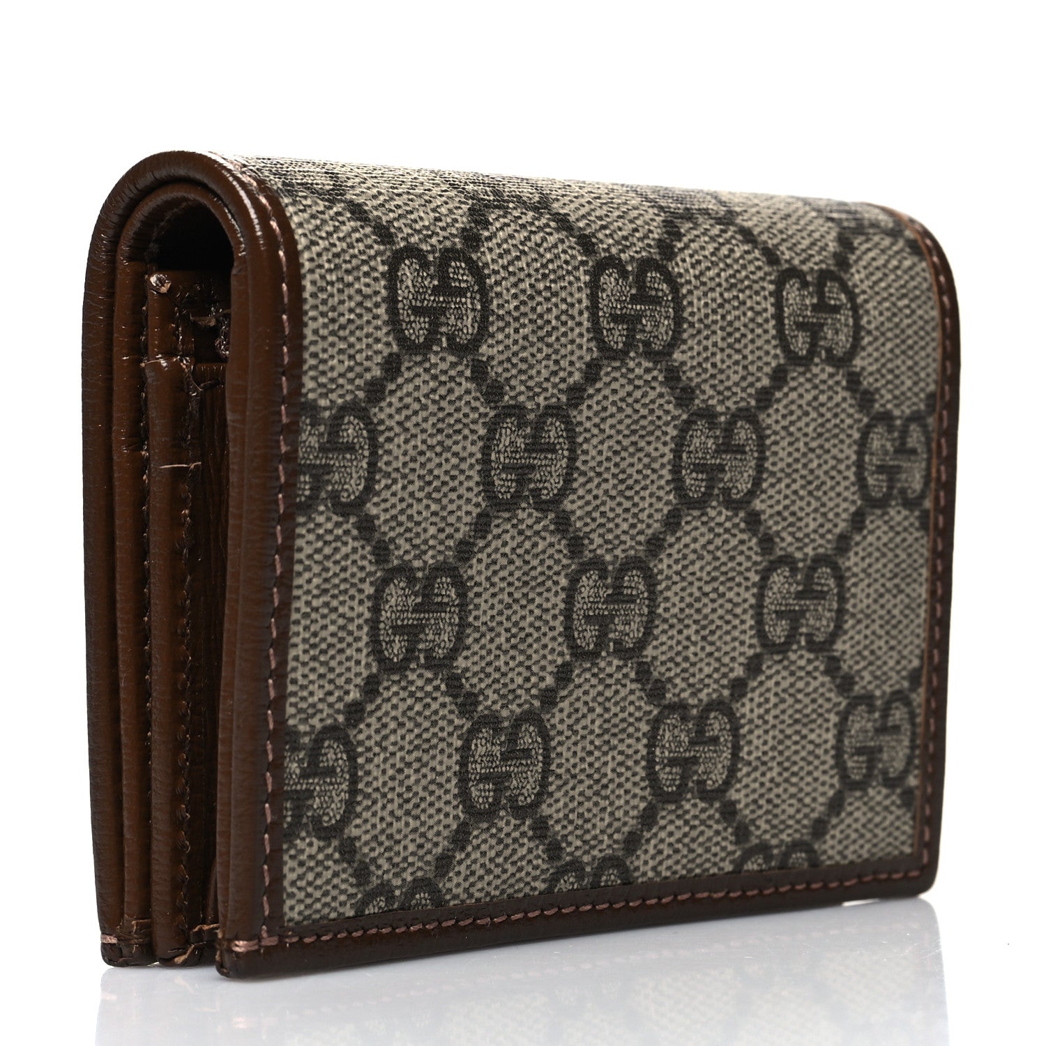 Gucci GG Supreme Monogram Horsebit 1955 Card Case Wallet Beige Ebony Brown Sugar 3 of 11