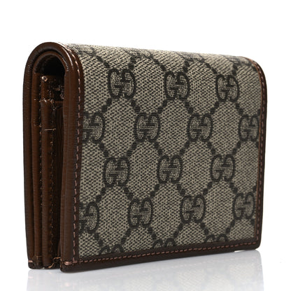 Gucci GG Supreme Monogram Horsebit 1955 Card Case Wallet Beige Ebony Brown Sugar 3 of 11