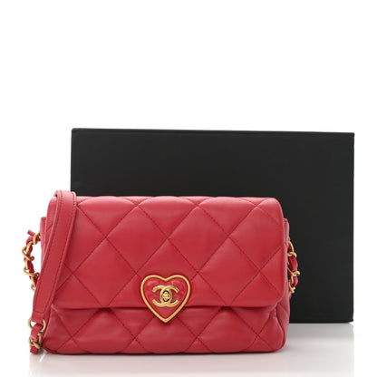 Chanel Lambskin Plexiglass Quilted Coco Love Flap Red 13 of 13