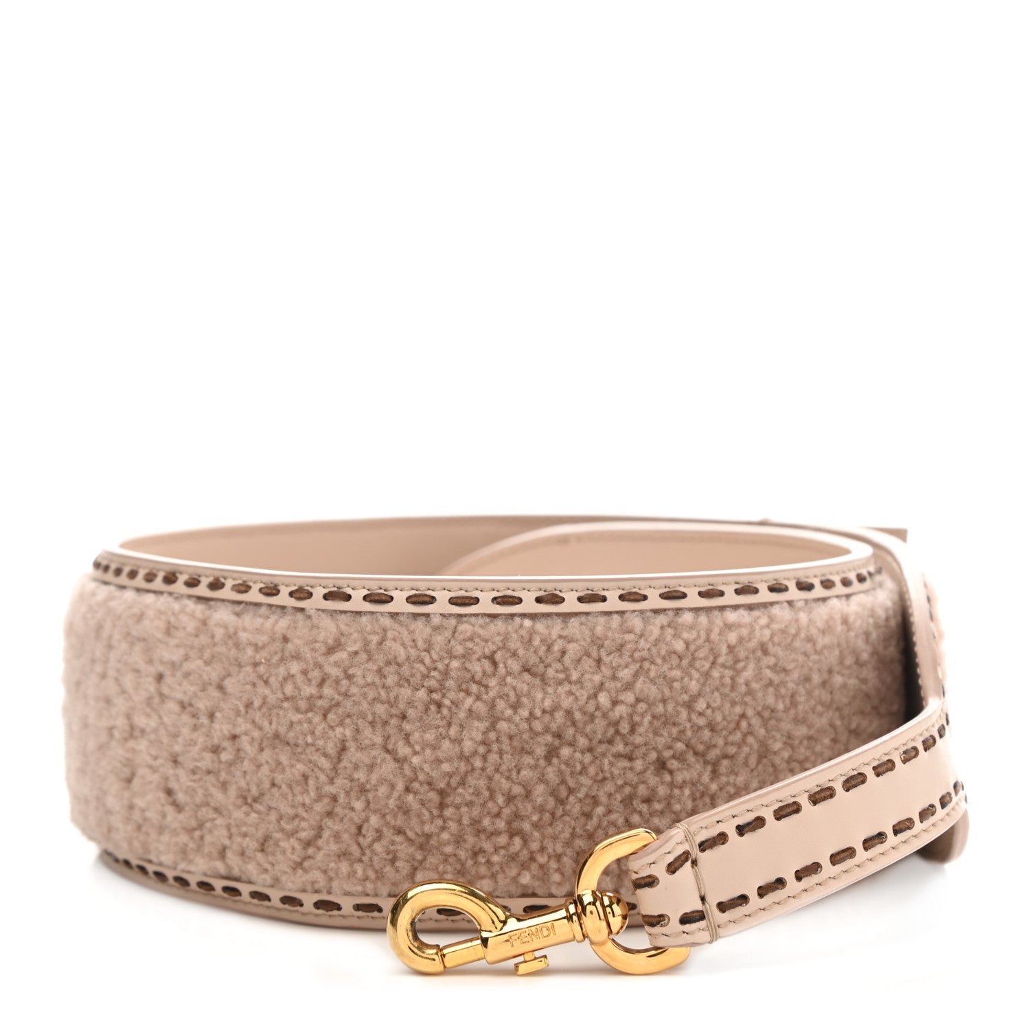 Fendi Shearling Nappa Vitello Liberty FF Strap You Light Rose 1 of 6
