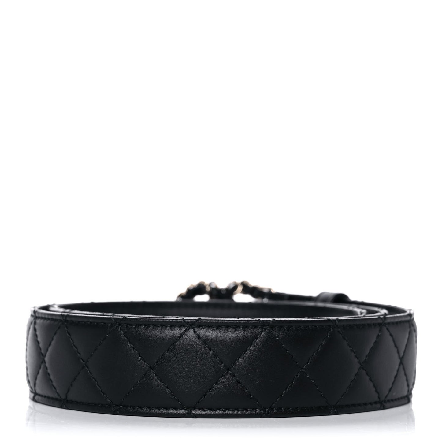 Lambskin Quilted CC Chain Belt 85 34 Black