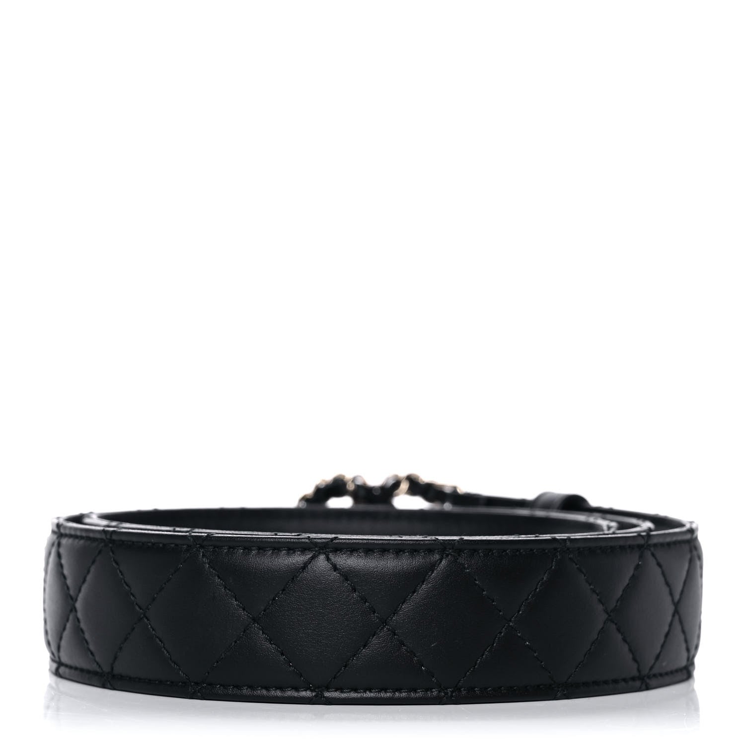 Chanel Lambskin Quilted CC Chain Belt 85 34 Black 2 of 9