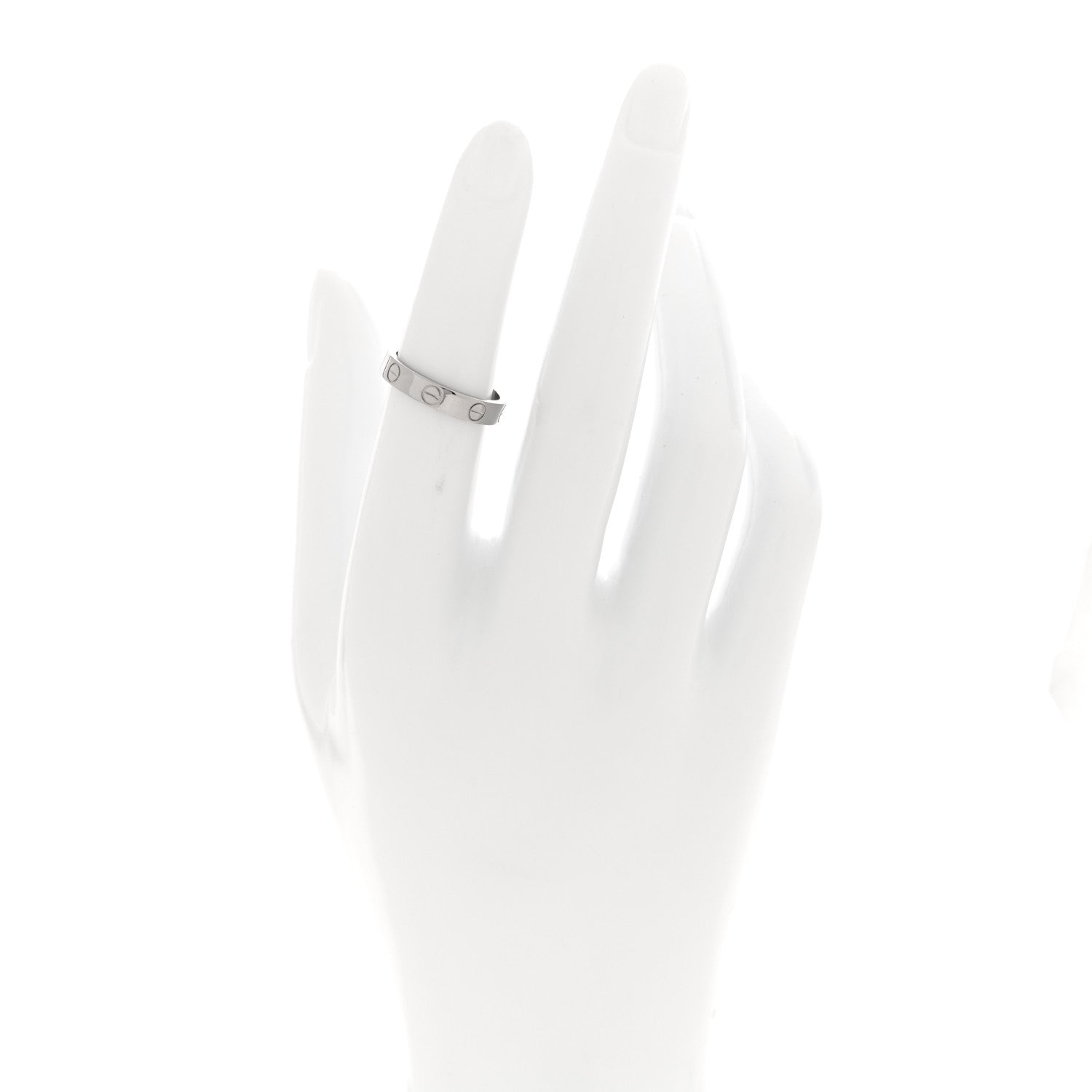 Cartier 18K White Gold 3.5mm LOVE Wedding Band Ring 50 5.25 2 of 4