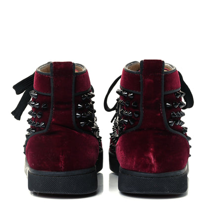 Christian Louboutin Velvet Spikes Sneakers 35.5 Dark Red 6 of 12