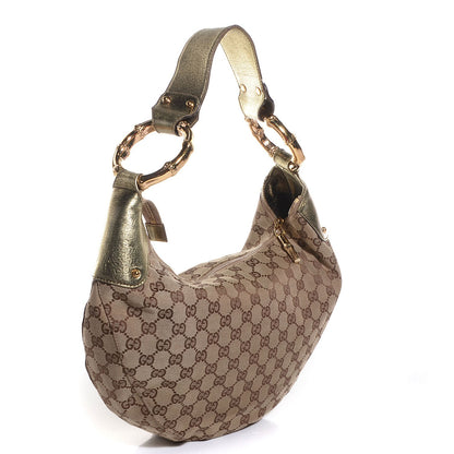 Gucci Monogram Bamboo Ring Hobo Gold 3 of 7