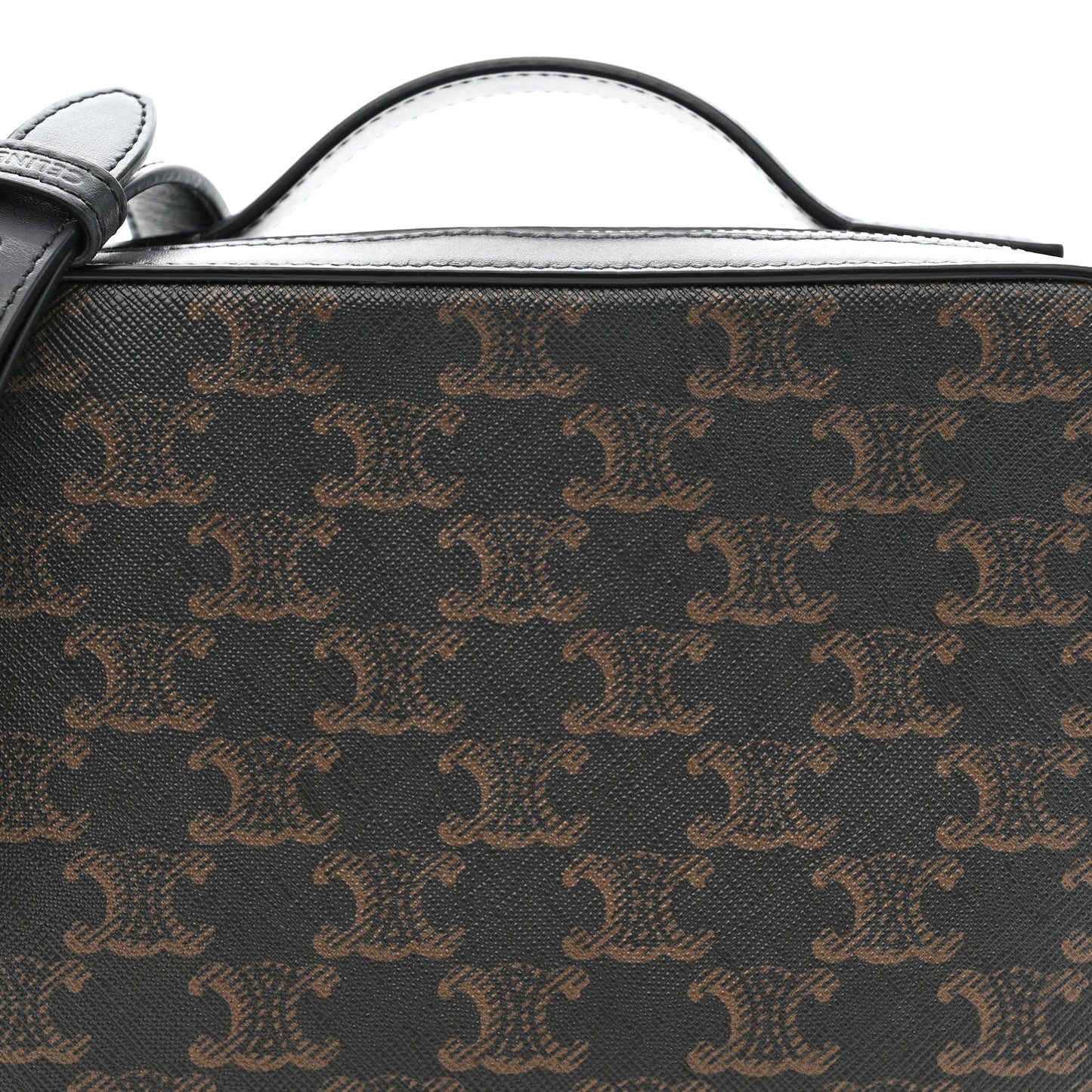 Triomphe Canvas Top Handle Messenger Box Black