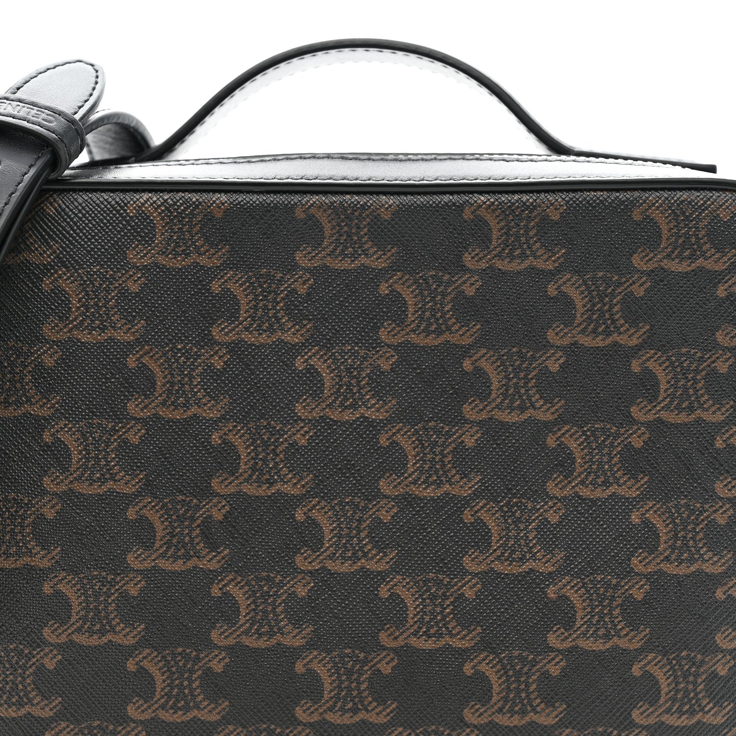 Celine Triomphe Canvas Top Handle Messenger Box Black 7 of 9