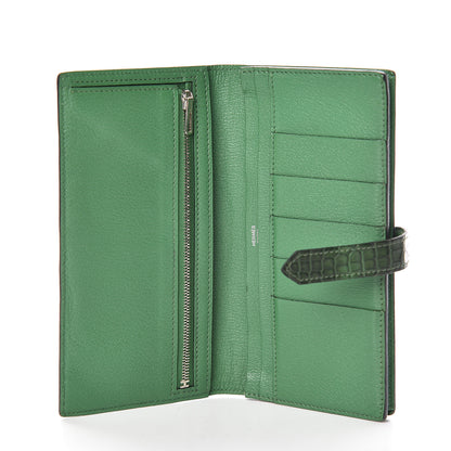 Hermes Matte Alligator Bearn Wallet Cactus 5 of 9