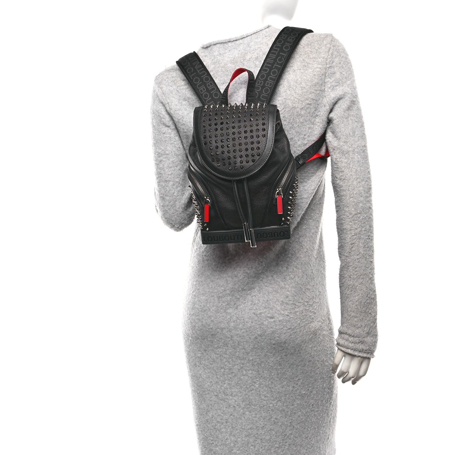 Christian Louboutin Calfskin Spiked Small Explorafunk Backpack Black Black 2 of 10