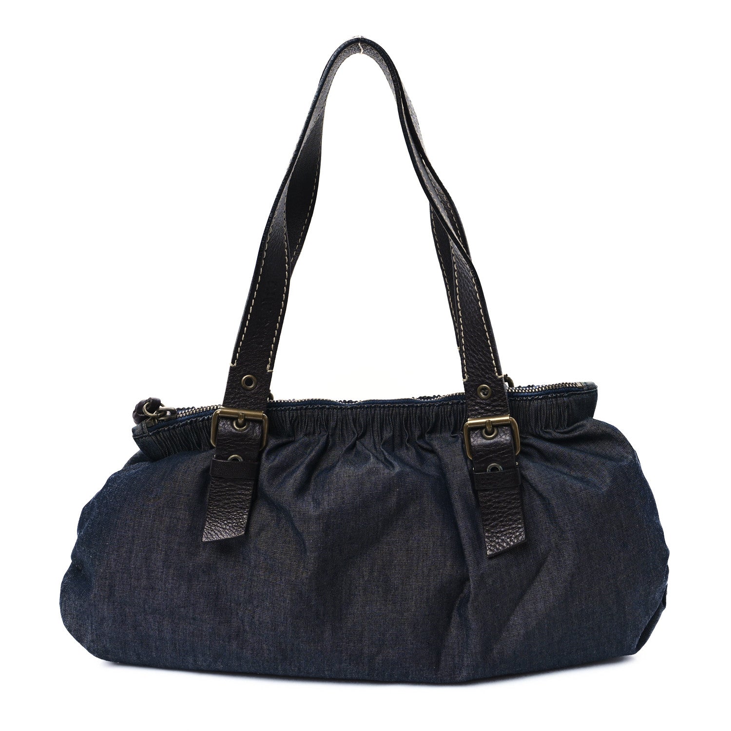 Miu Miu Fabric Gathered Shoulder Bag  Blue 1 of 11
