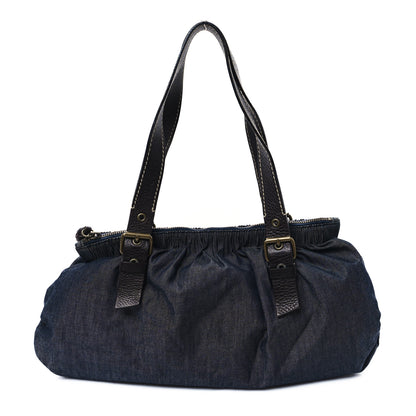 Miu Miu Fabric Gathered Shoulder Bag  Blue 1 of 11