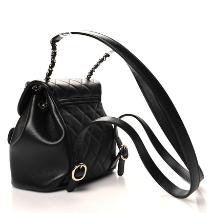Chanel Lambskin Quilted Small Duma Drawstring Backpack Black 3 of 10