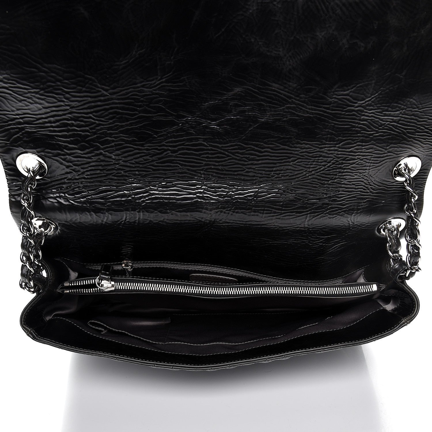 Chanel Glazed Calfskin Quilted CC Messenger Bag Black 6 of 10