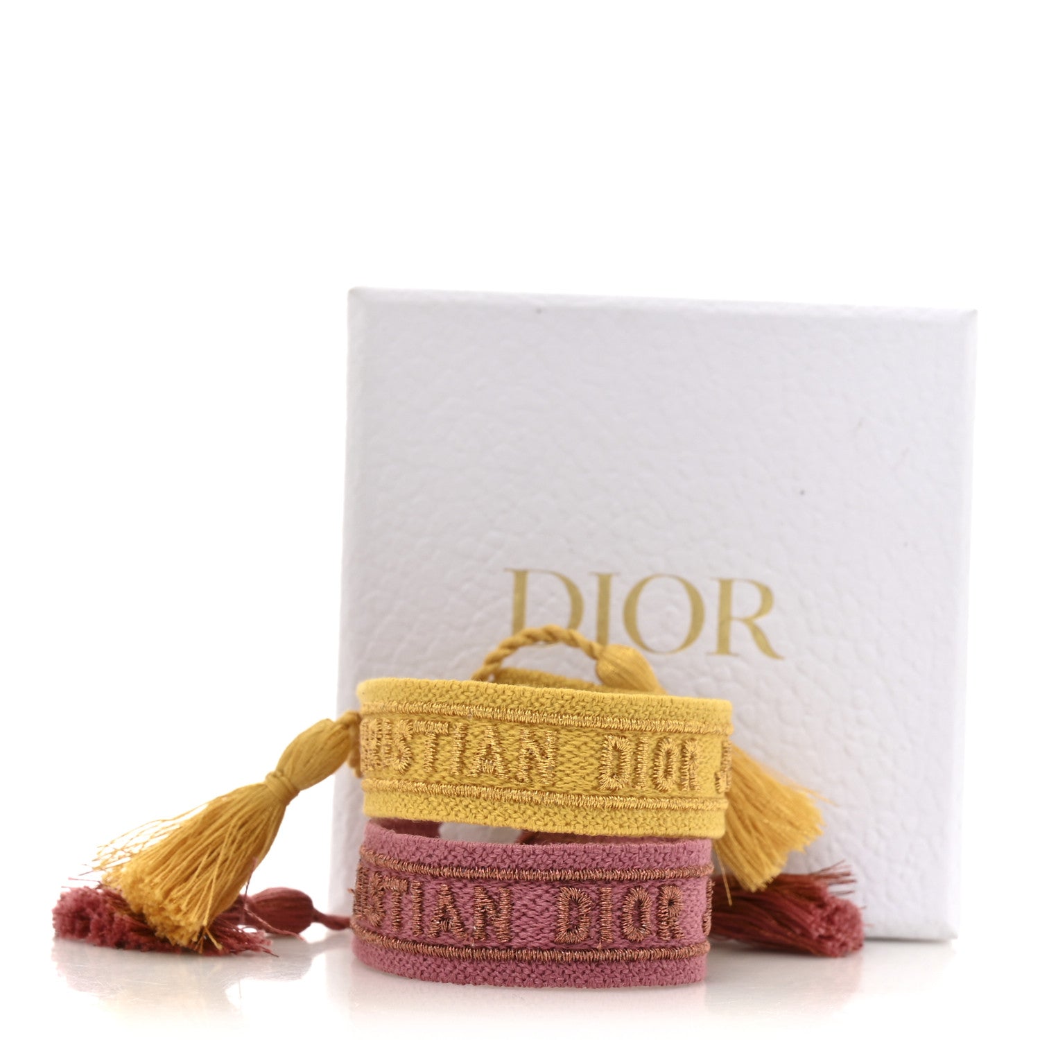 Christian Dior Woven Cotton J'Adior Friendship Bracelet Set  Yellow Pink 4 of 4