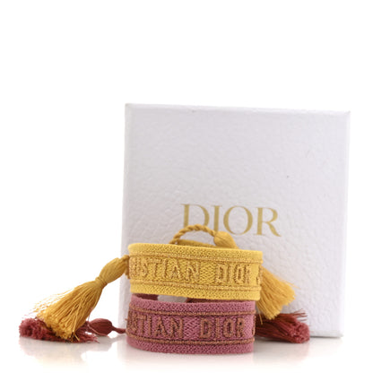 Christian Dior Woven Cotton J'Adior Friendship Bracelet Set  Yellow Pink 4 of 4
