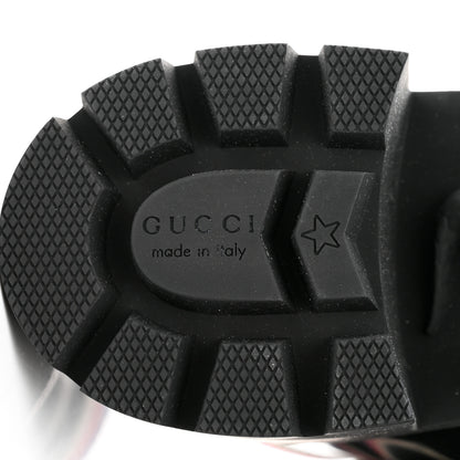 Gucci Calfskin Womens Sylvie Web Lace Up Combat Boots 41 Black 8 of 9