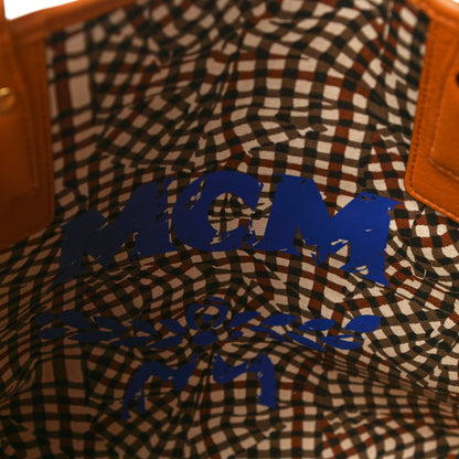 MCM Visetos Medium Liz Reversible Shopper Tote Cognac 6 of 12