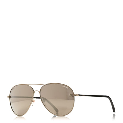 Chanel Metal Aviator CC Sunglasses 4189-T-Q Silver 1 of 6