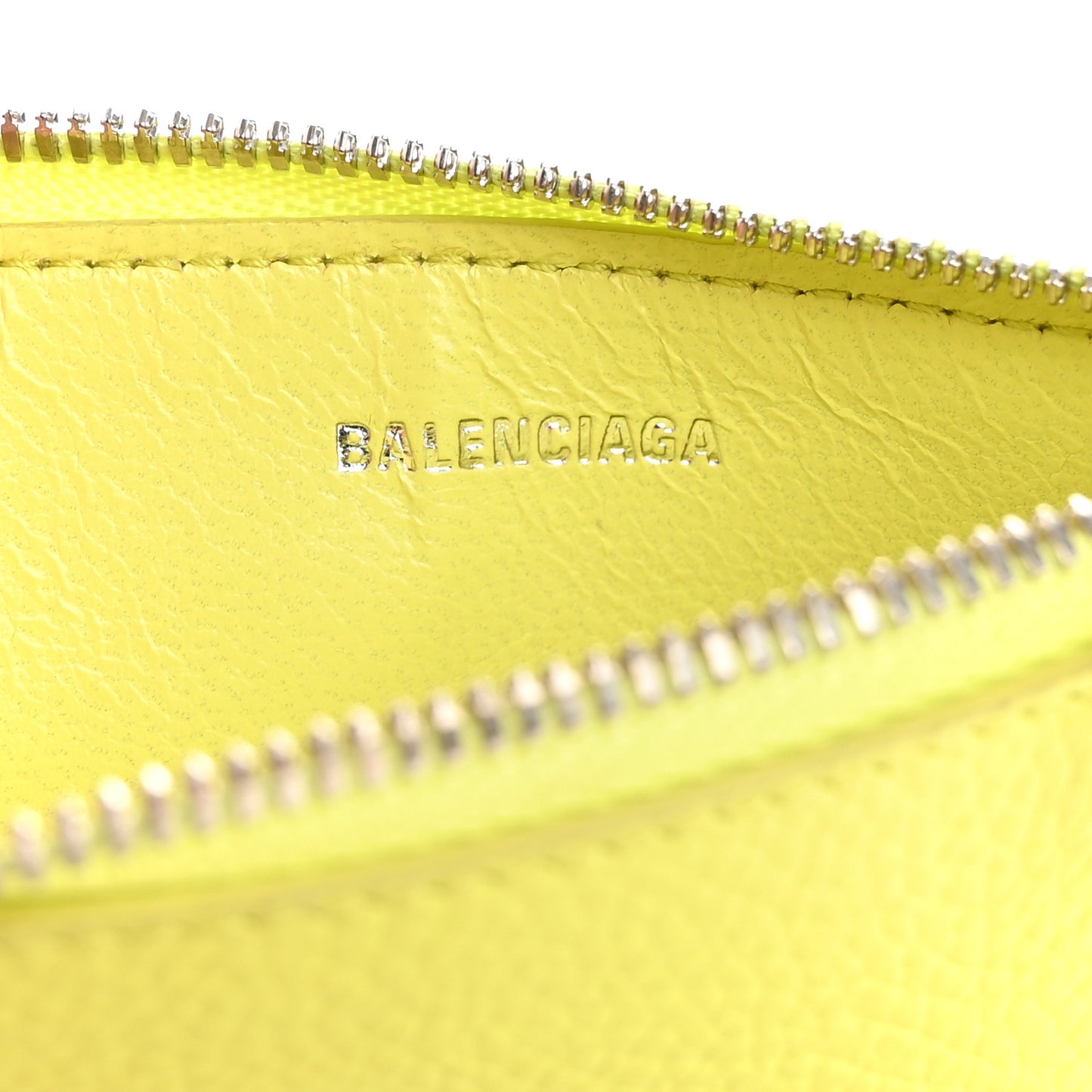 Grained Calfskin Logo Large Cash Long Coin Card Holder Yellow
