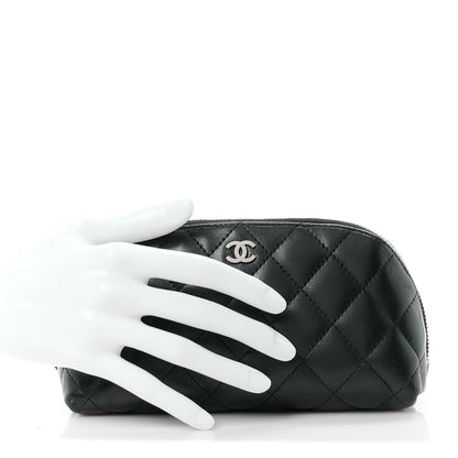 Chanel Lambskin Quilted Cosmetic Cas Black 2 of 10