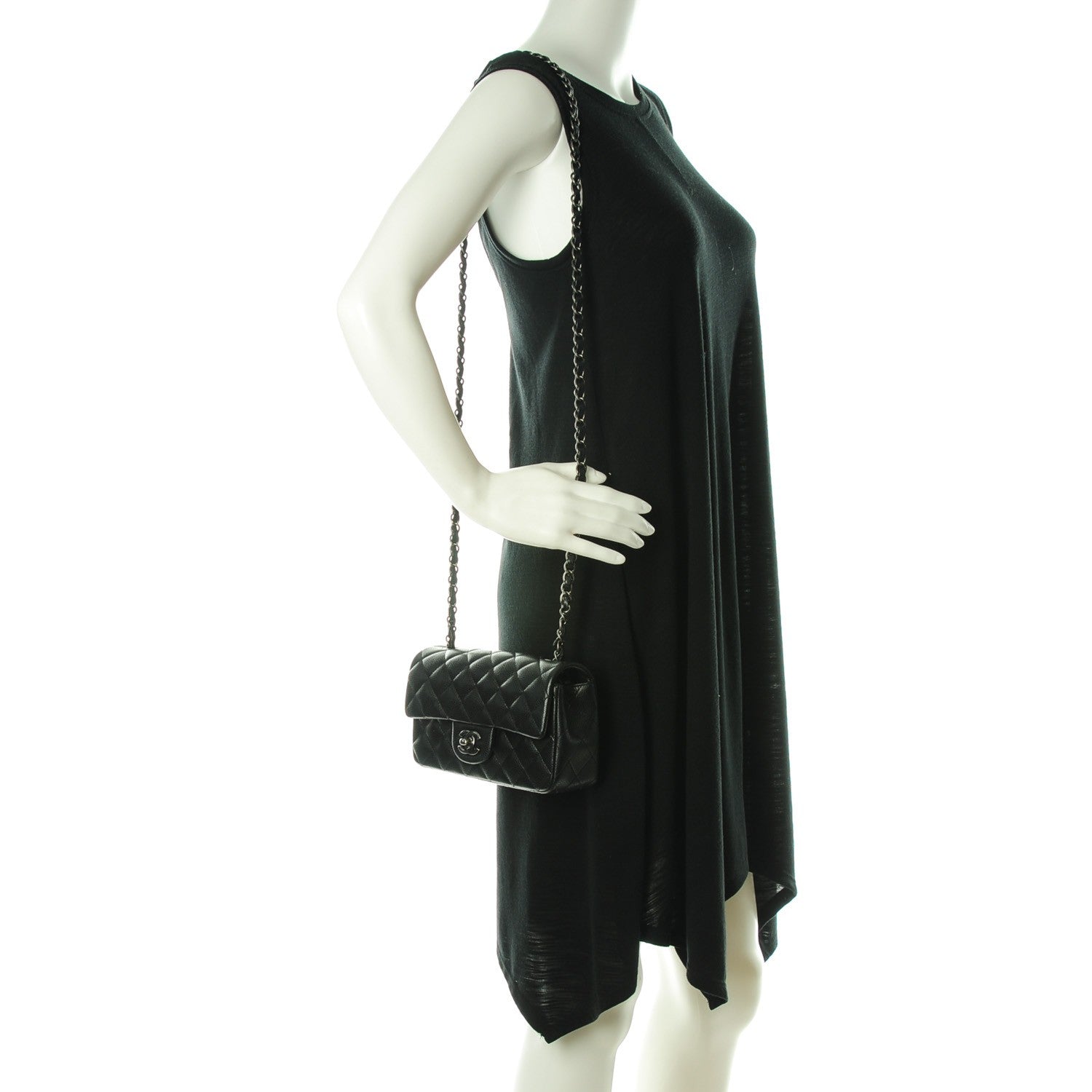Chanel Caviar Quilted Mini Rectangular Flap Black 2 of 8