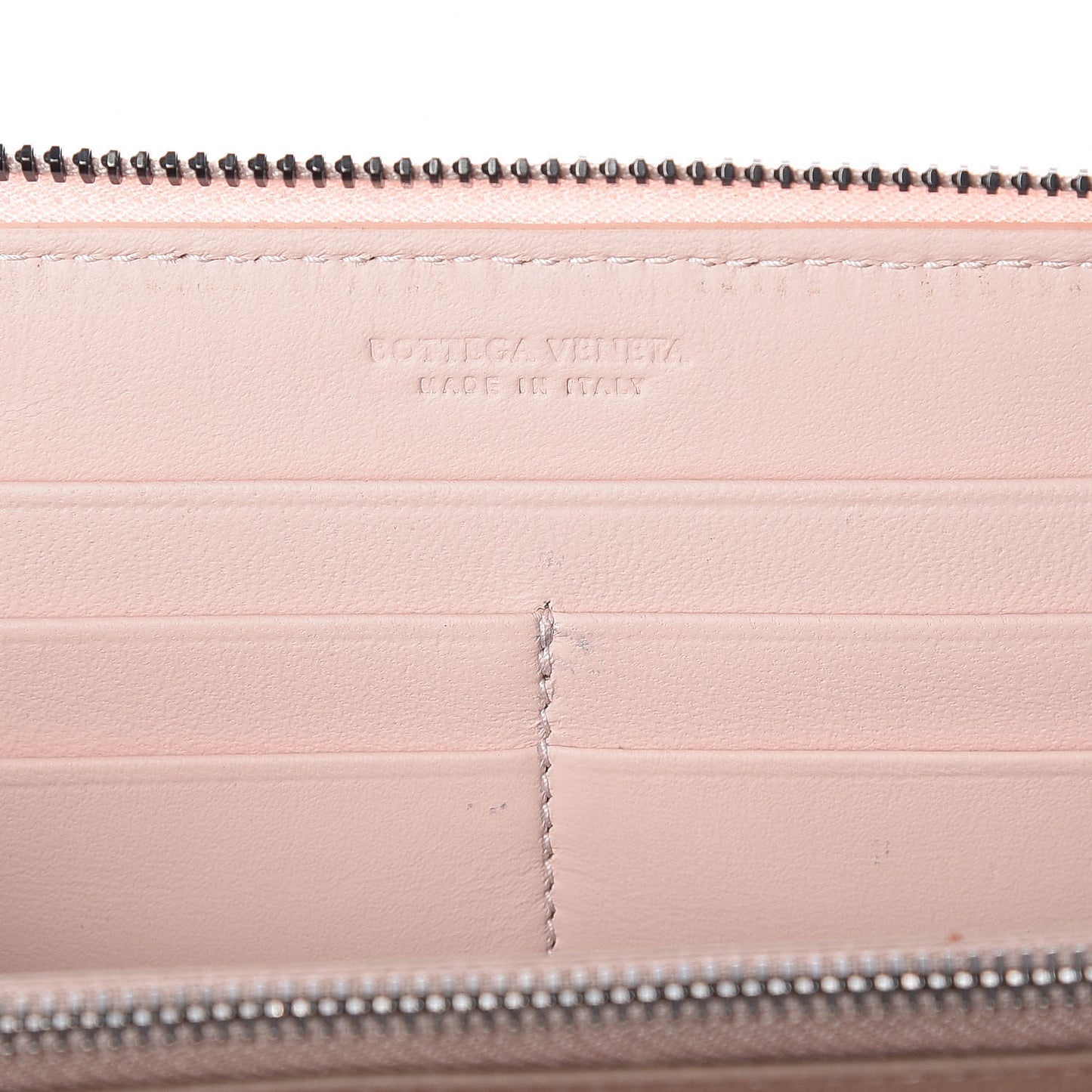 Nappa Intrecciato Zip Around Wallet Petal Pink