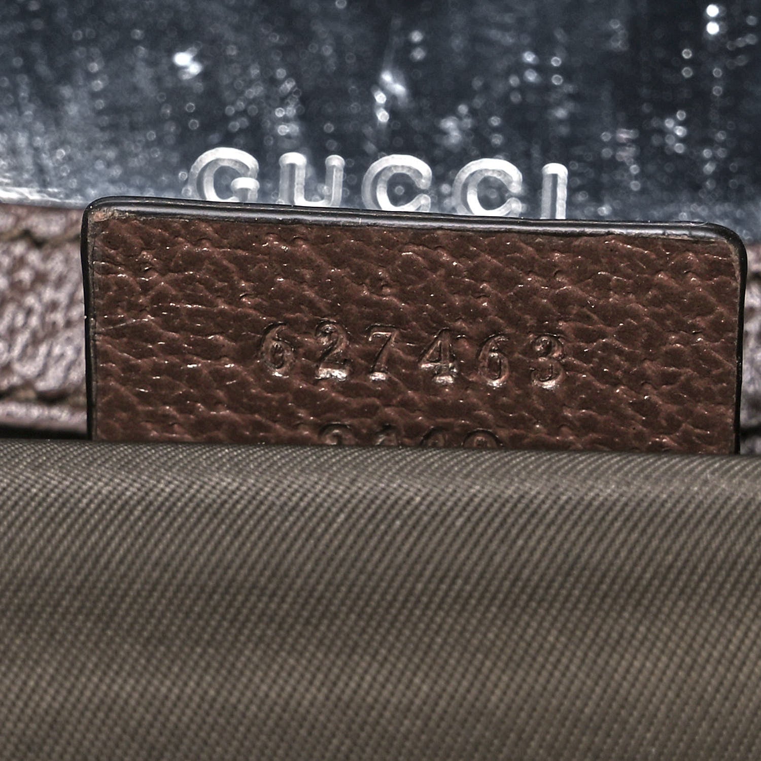 Gucci GG Supreme Monogram Textured Calfskin Web Ophidia Vanity Cosmetic Case Beige Ebony New Acero 9 of 13