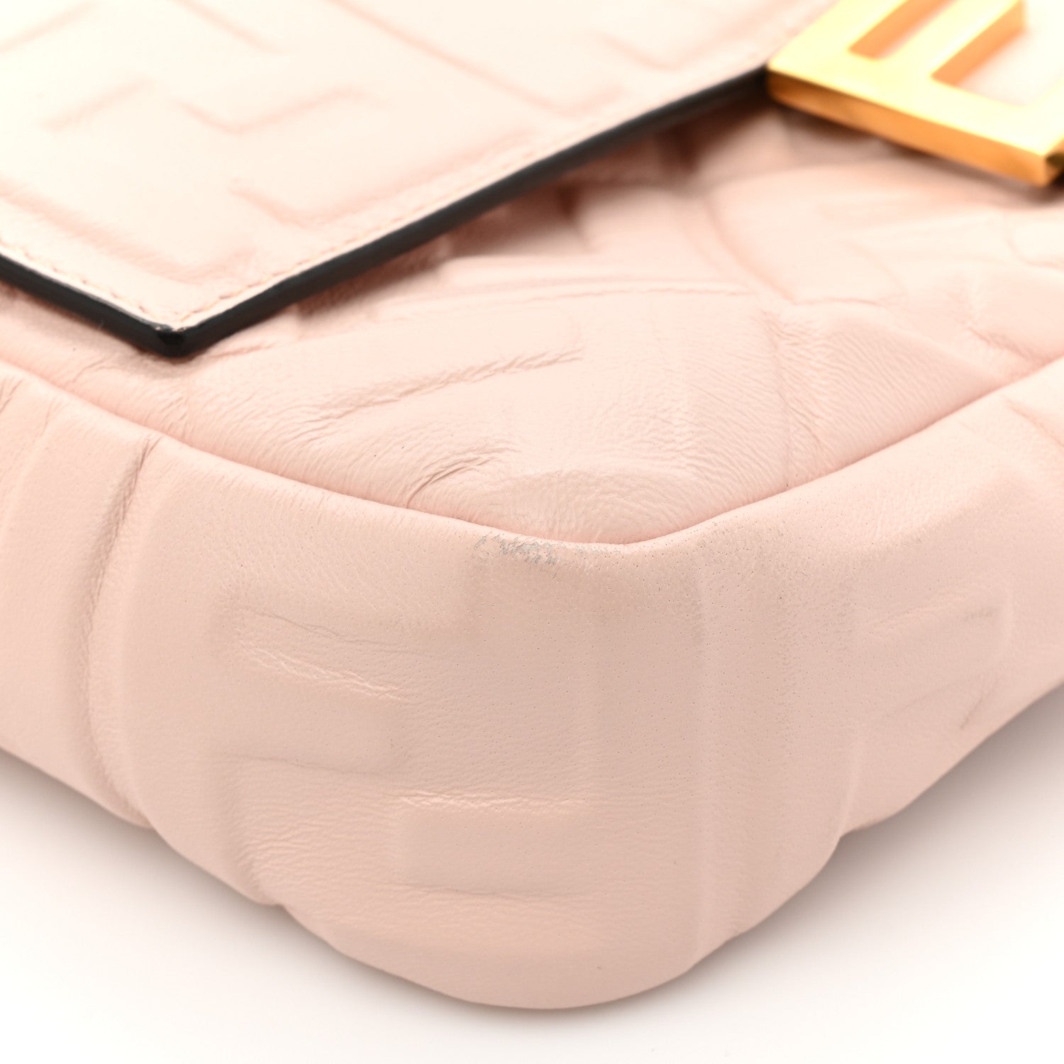 Fendi Nappa FF 1974 Embossed Baguette Rosa Quarzo 9 of 14