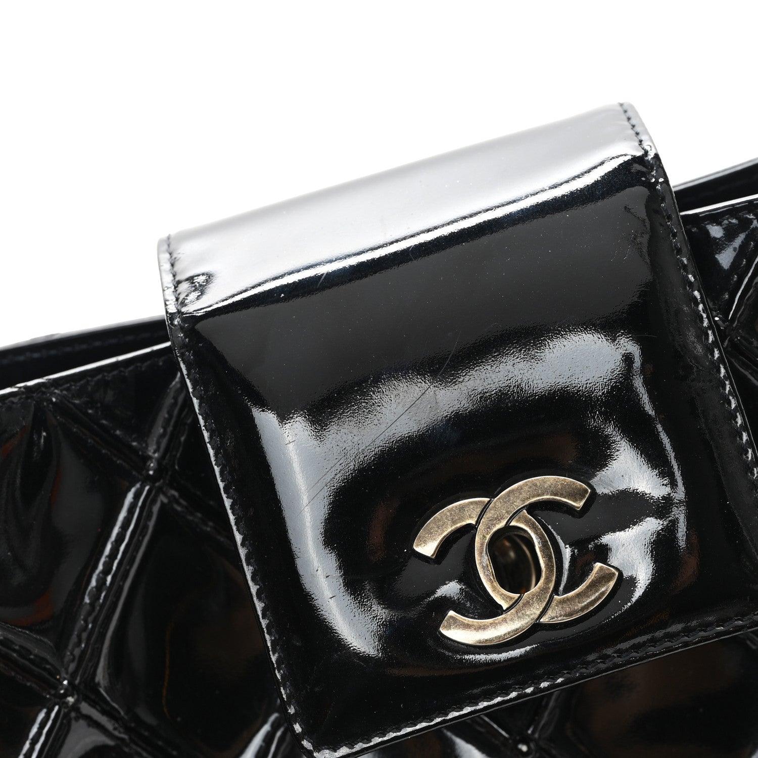 Chanel Patent Quilted Shoulder Bag Black 12 of 13