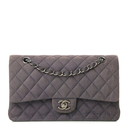 Chanel Nubuck Quilted Medium Double Flap Grey 1 of 12