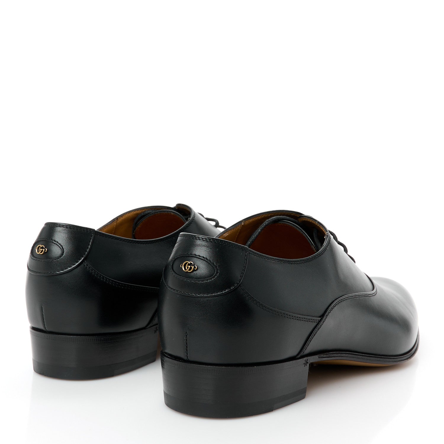 Gucci New Waxed Calfskin Mens Oxfords 8.5 Black 5 of 10