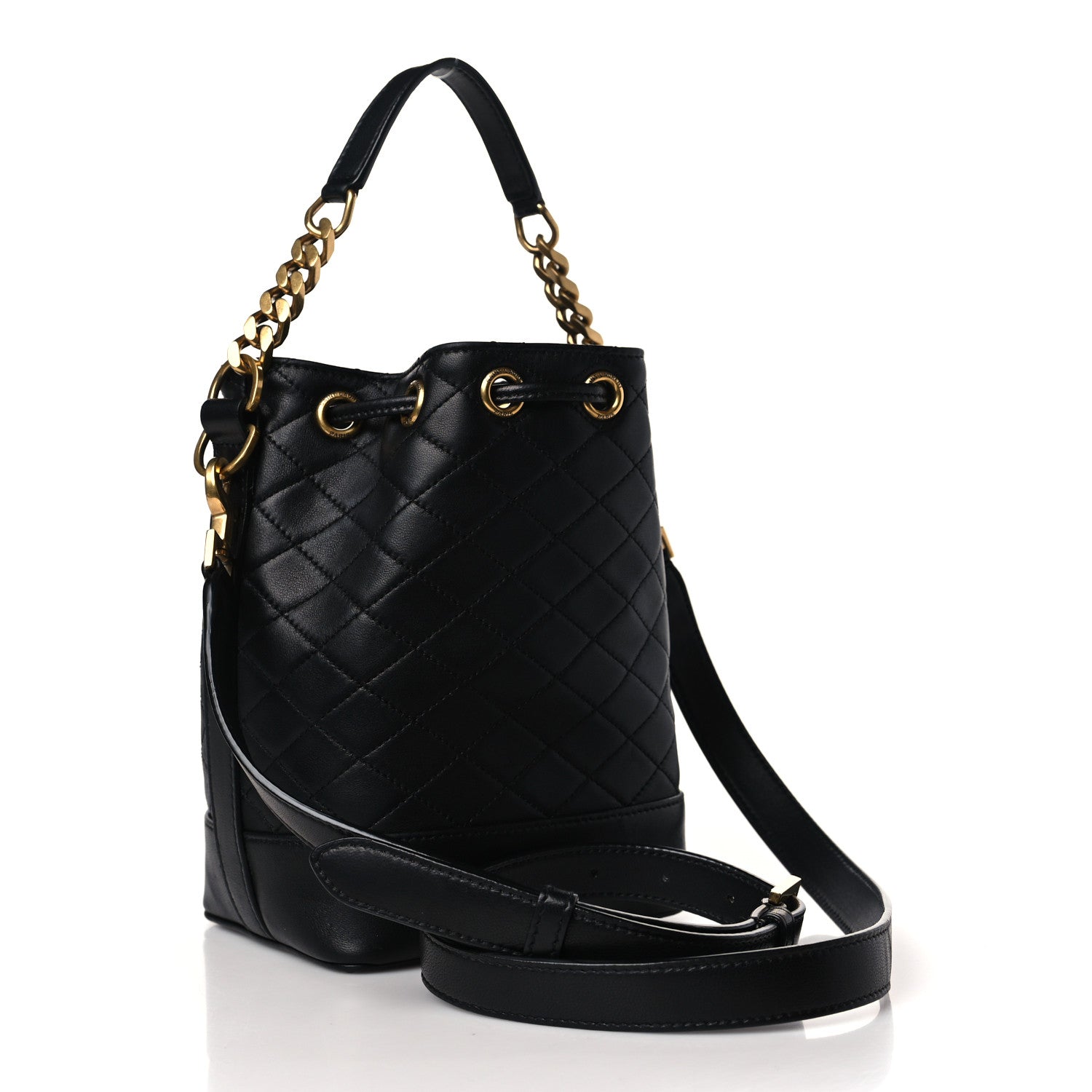 Saint Laurent Lambskin Quilted Small Emmanuelle Bucket Bag Black 3 of 9