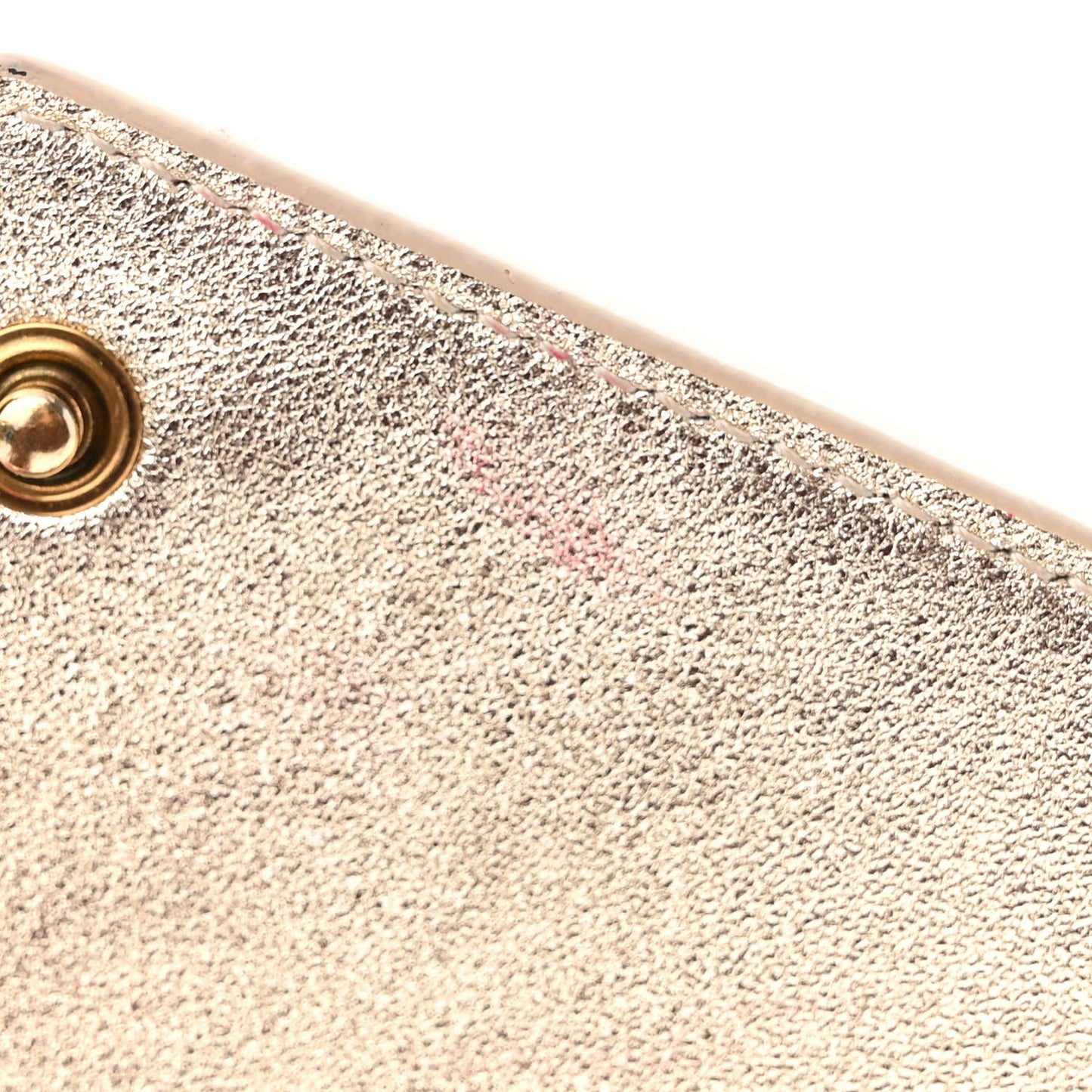 Metallic Calfskin Monogram Envelope Chain Wallet Gold