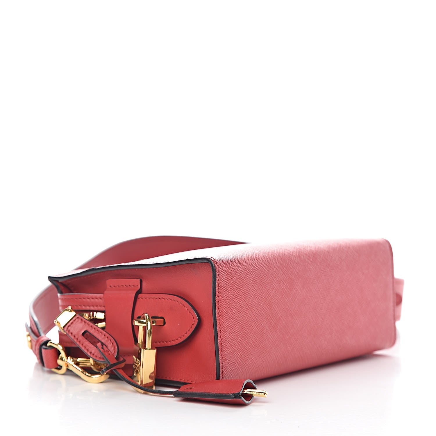 Prada Saffiano City Calfskin Esplanade Crossbody Bag Fuoco 4 of 10
