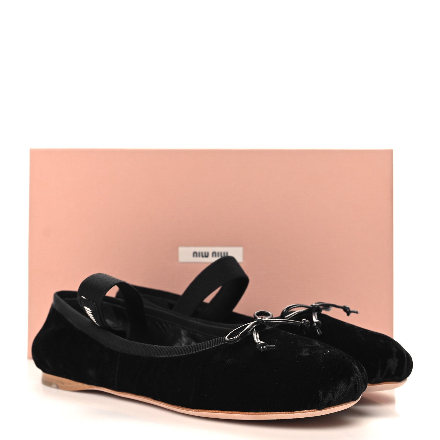 Miu Miu Velluto Froisse Ballerina Flats 38 Black 9 of 9