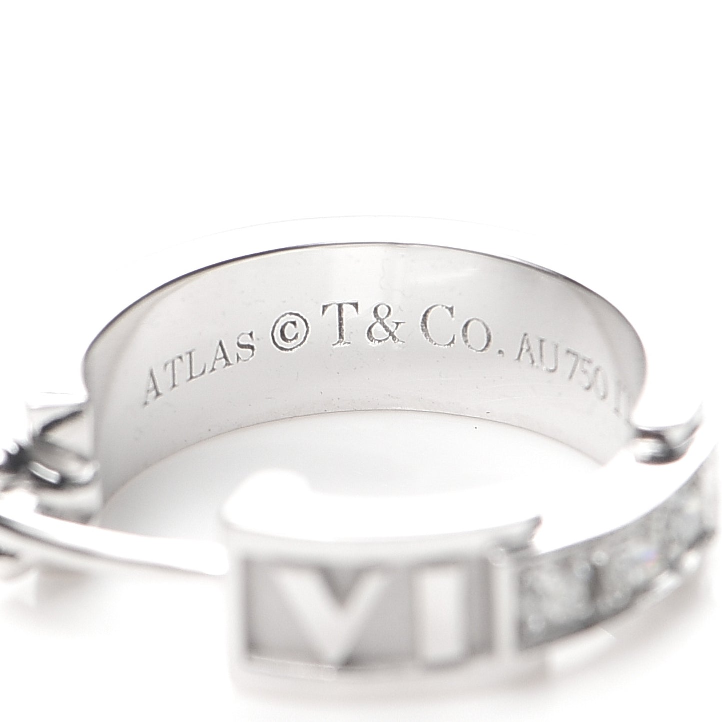 18K White Gold Diamond Atlas Hoop Earrings