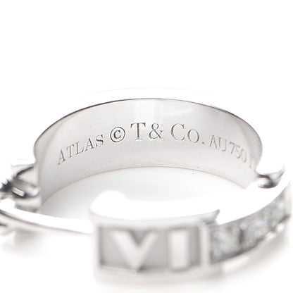 Tiffany 18K White Gold Diamond Atlas Hoop Earrings 3 of 5
