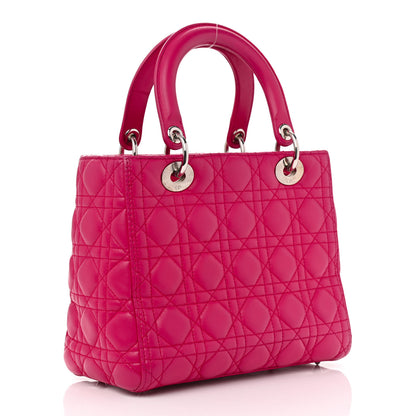 Christian Dior Lambskin Cannage Medium Lady Dior Pink 3 of 9