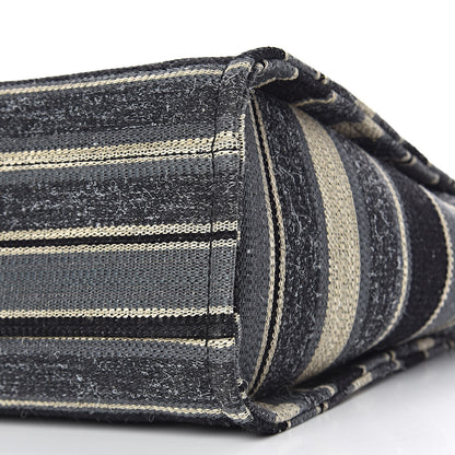 Chanel Striped Canvas Small Deauville Tote Dark Grey 9 of 10