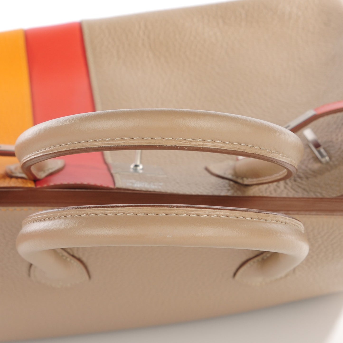 Taurillon Clemence Swift Tri-Color Birkin 35 Sanguine Gris Tourterelle Moutarde