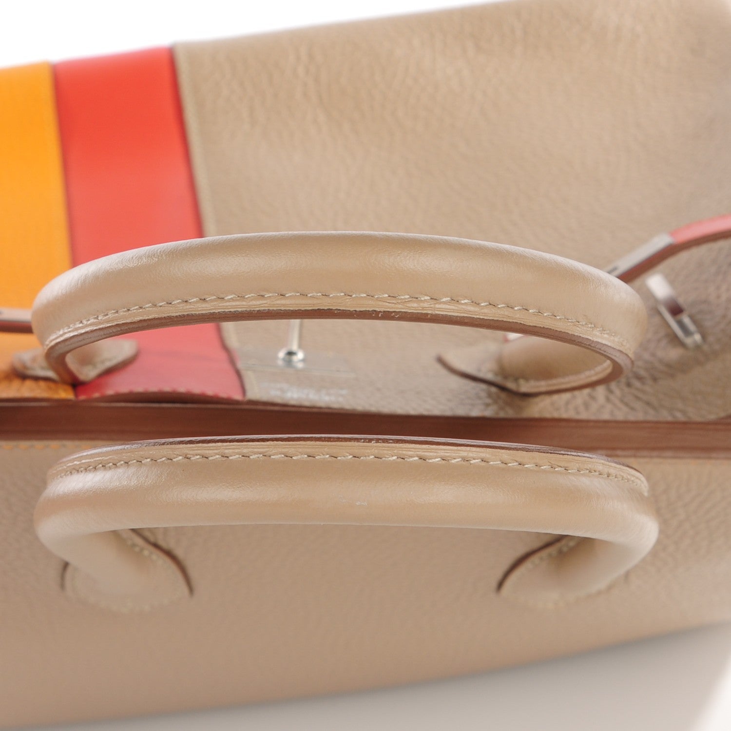 Hermes Taurillon Clemence Swift Tri-Color Birkin 35 Sanguine Gris Tourterelle Moutarde 11 of 23