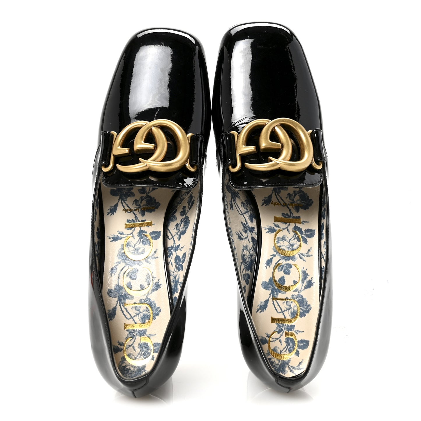Vernice GG Victoire 55mm Loafer Pumps 38 Black