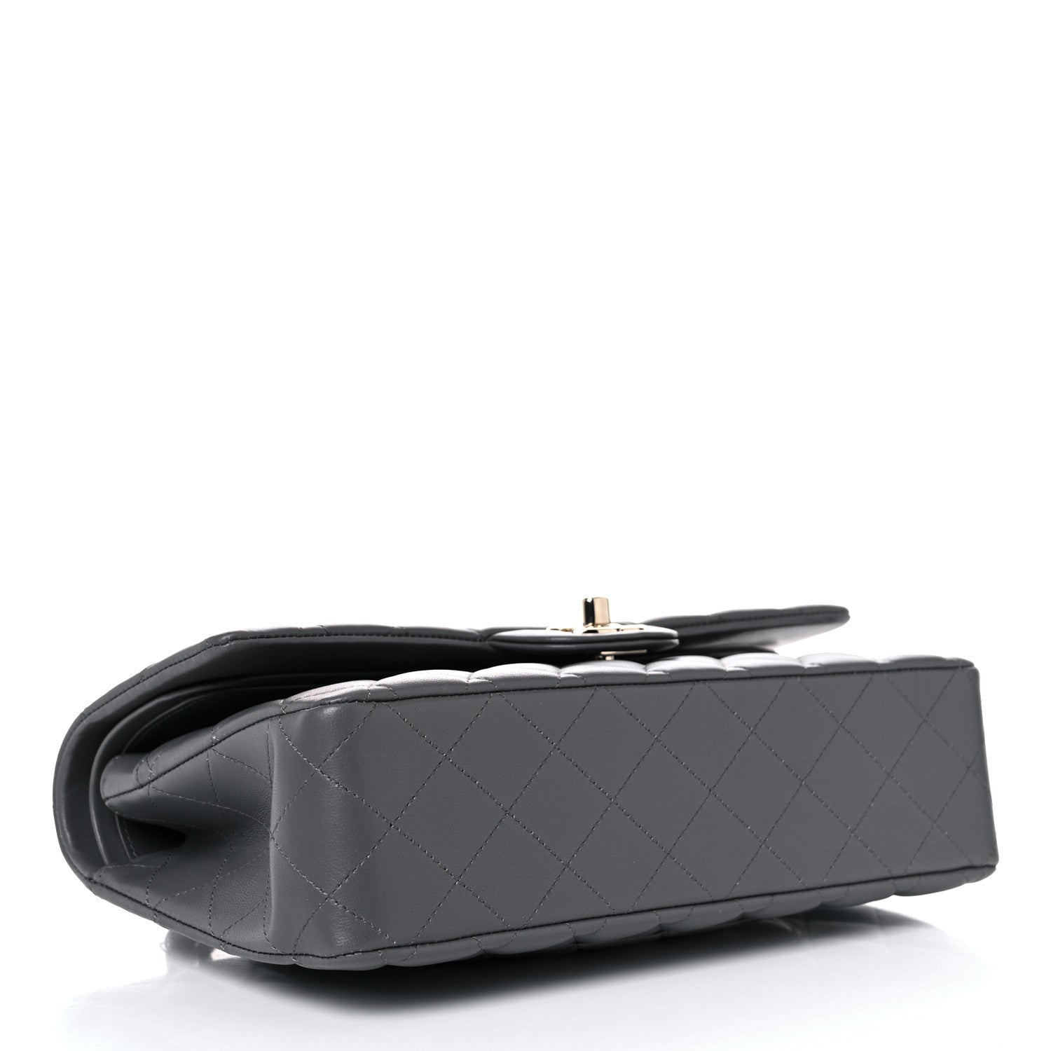 Chanel Lambskin Quilted Medium Double Flap Dark Grey 4 of 9