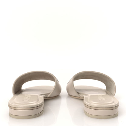 Chanel Calfskin Patent Calfskin Logo Mules 36 Beige 6 of 10